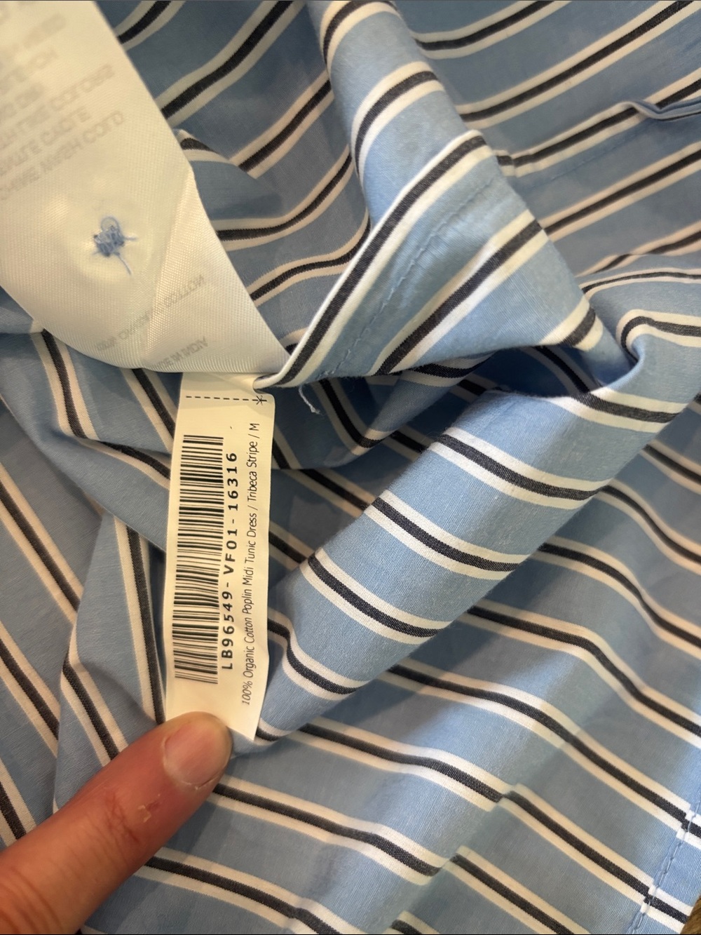 Quince Organic Cotton Poplin Midi Shirt Dress Blue Stripe Womens Size Medium NWT - Picture 12 of 13